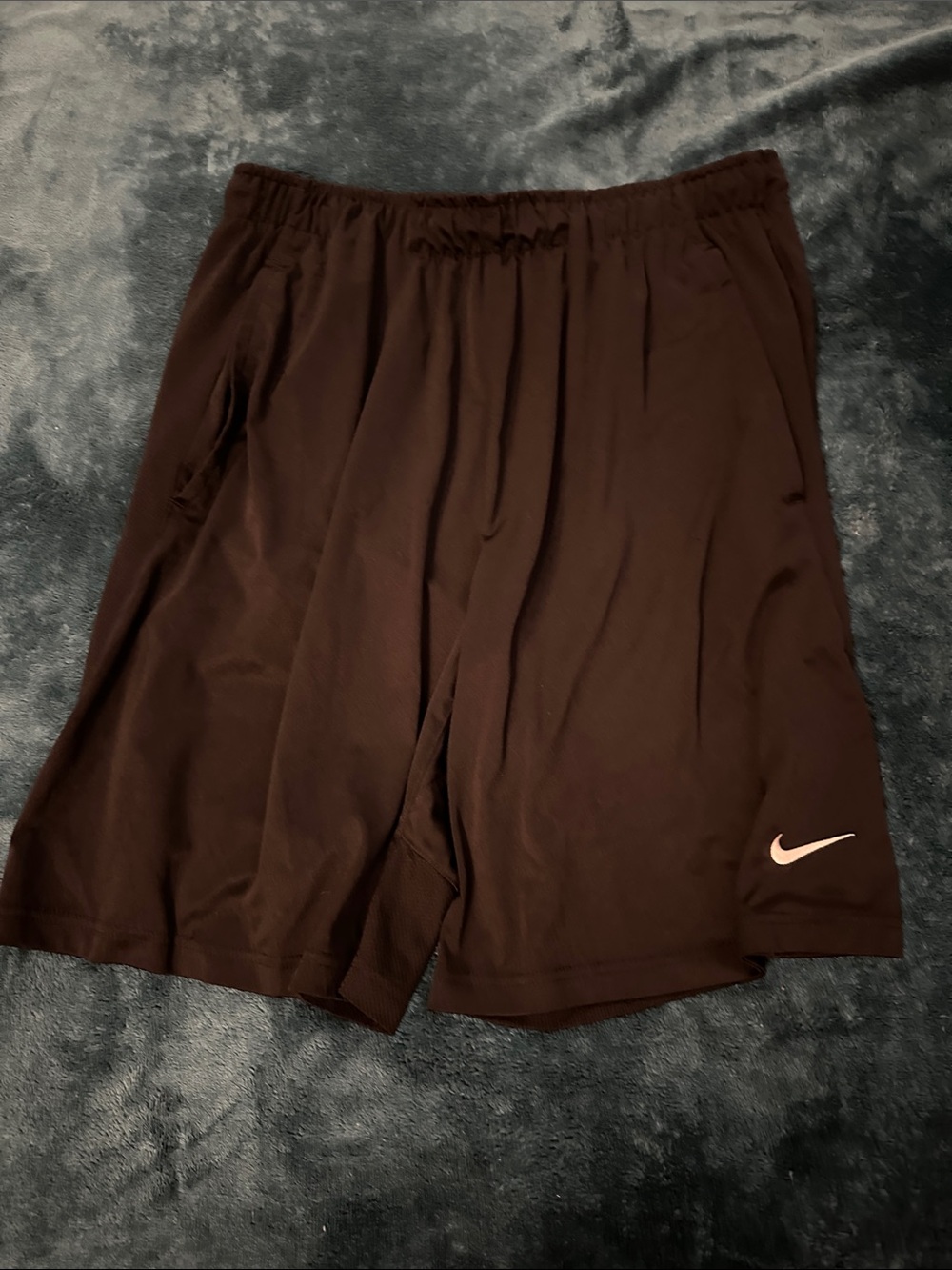 Nike Men’s Black Athletic Shorts with White Swoosh